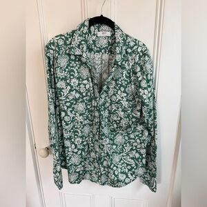 Mikoh Green Shirt with White Floral Print